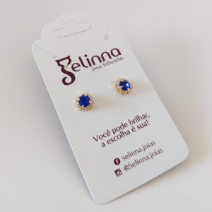 BRINCO DE PEDRINHAS STRASS AZUL ROYAL