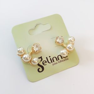 EAR CUFF ZIRCÔNIA E PÉROLA J016