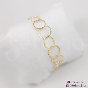 PULSEIRA DE AROS DOURADOS CIRCULAR